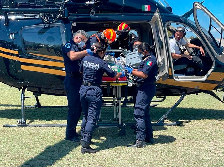 Trasladan a joven grave de Valladolid a Mérida en helicóptero de la SSP