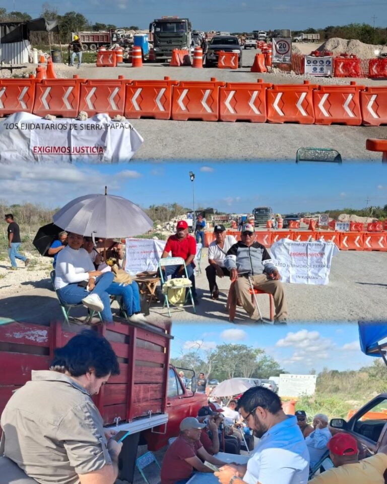 Bloqueo en Sierra Papacal por obras del Tren Maya