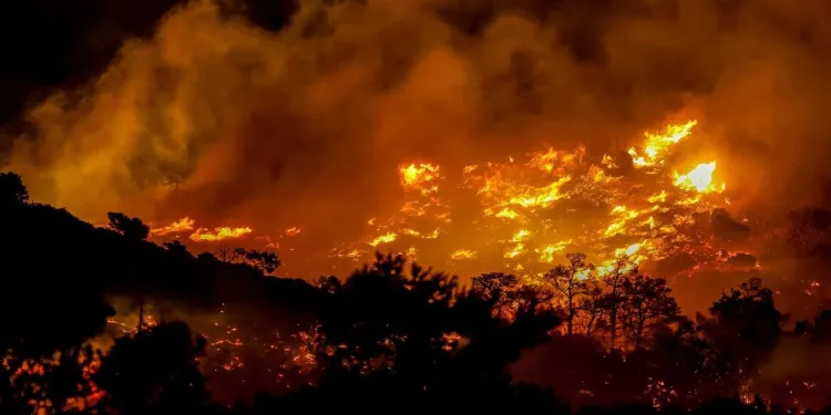 Incendios forestales arrasan en Grecia por rachas de viento