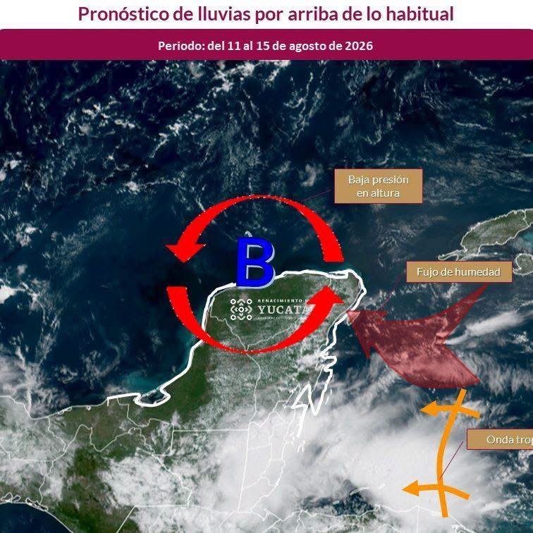Lluvias vespertinas pondrán en alerta a Yucatán durante los próximos días